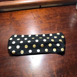black and gold polka dot headband